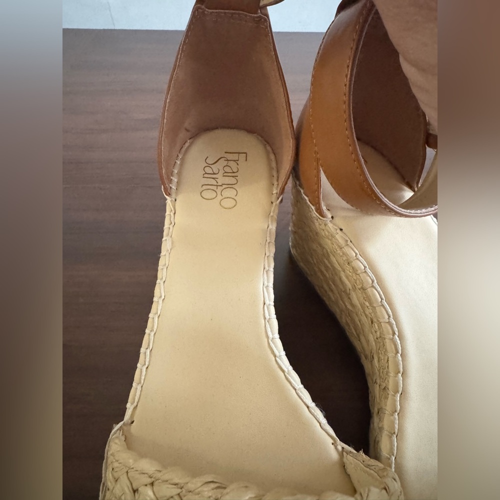 Franco Sarto Clemens Womens Espadrille Wedge Sandal Natural Tan US Size 9.5 - Picture 3 of 8